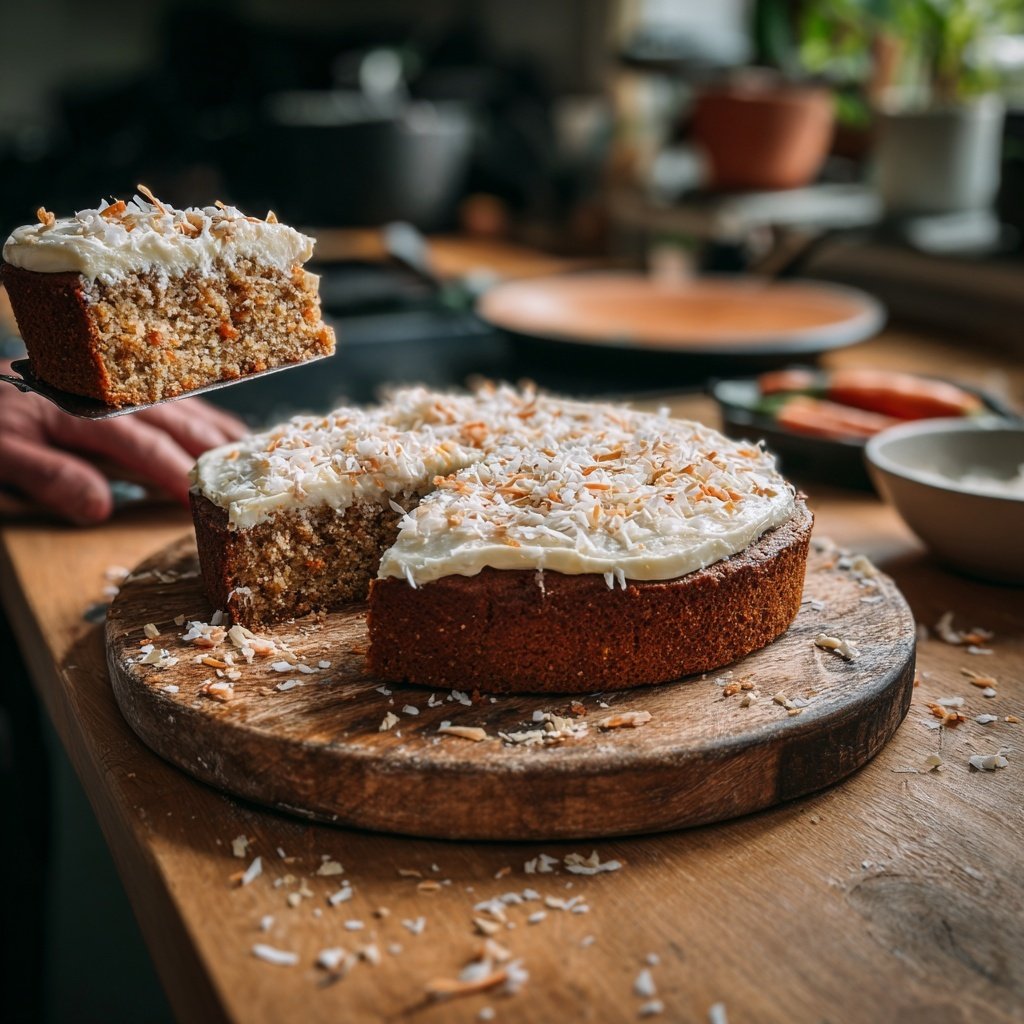 Karottenkuchen Mit Kokosraspeln