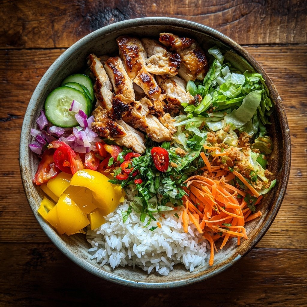 Kalorienarme Hähnchen Bowl Mit Reis