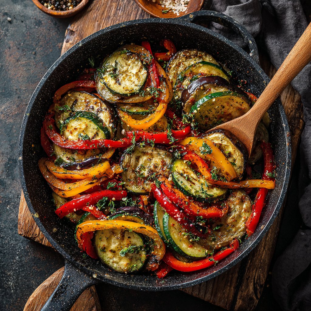 Auberginenpfanne leicht und frisch