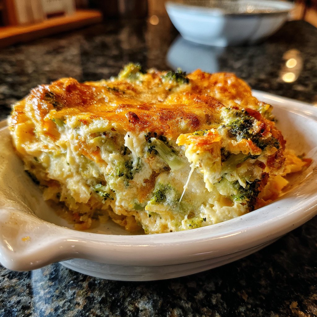 Vegetarischer Nudelauflauf mit Brokkoli