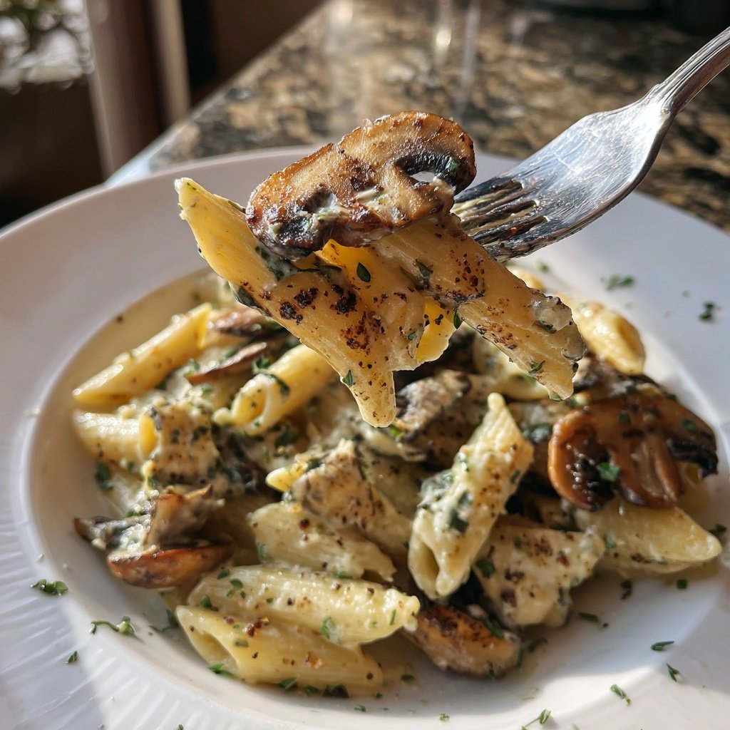 Penne mit Pilzen und Thymian