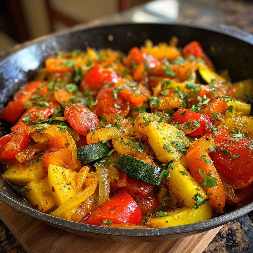 Kalorienarme Gemüsepfanne Mit Paprika