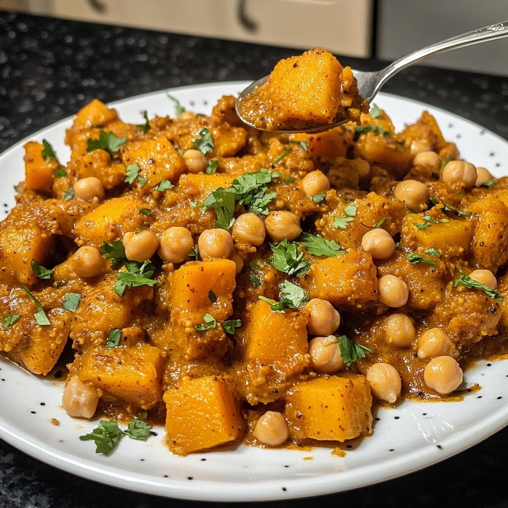 Curry mit Kürbis und Kichererbsen