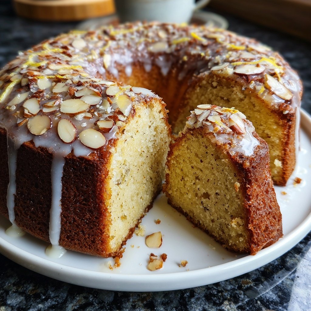 Zitronenkuchen mit Mandeln