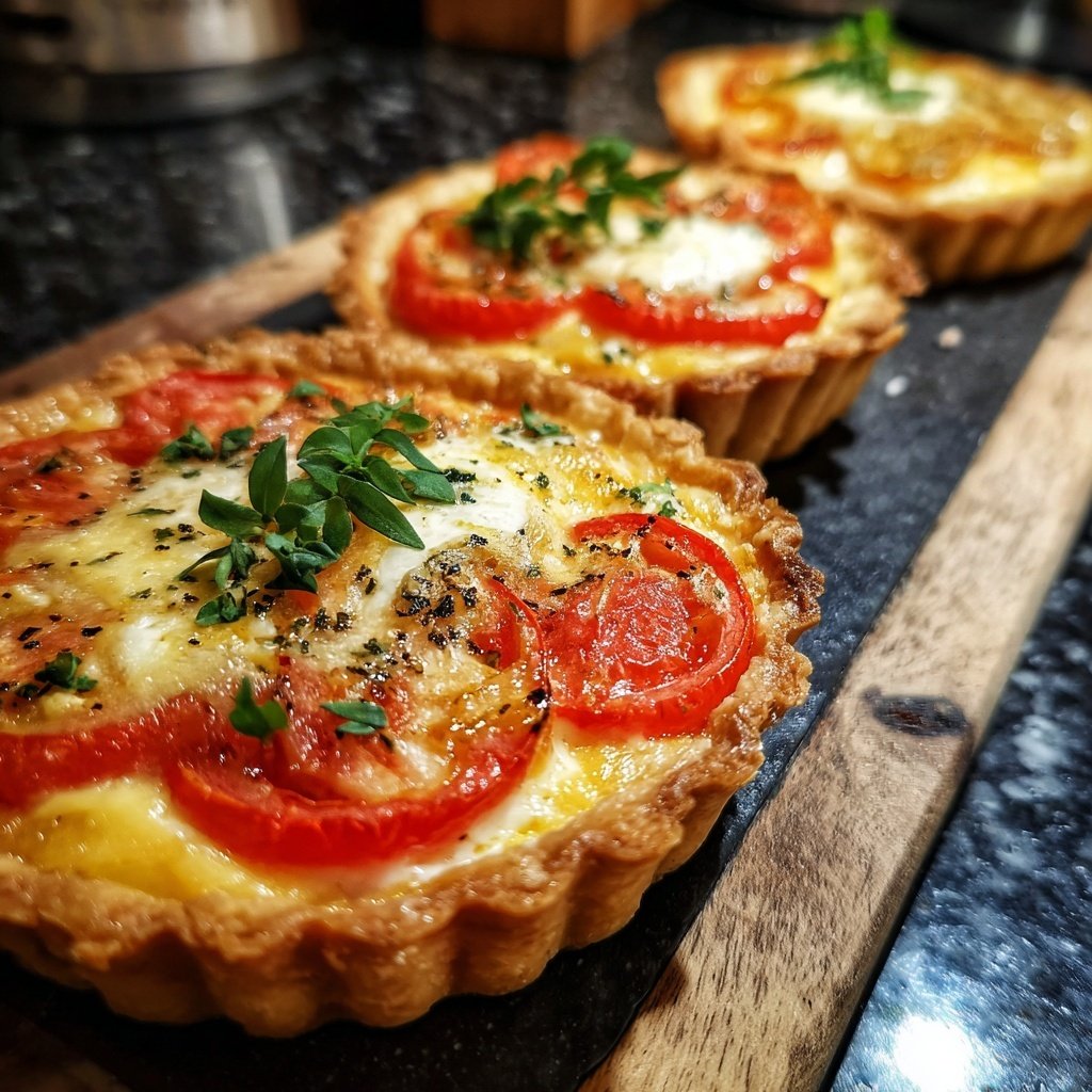 Tartelettes mit Tomaten und Mozzarella