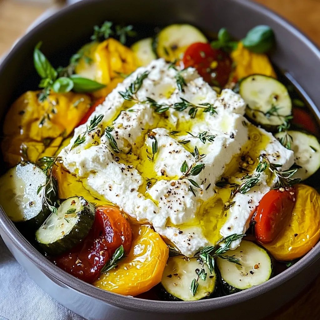 Gebackener Feta auf mediterranem Gemüse