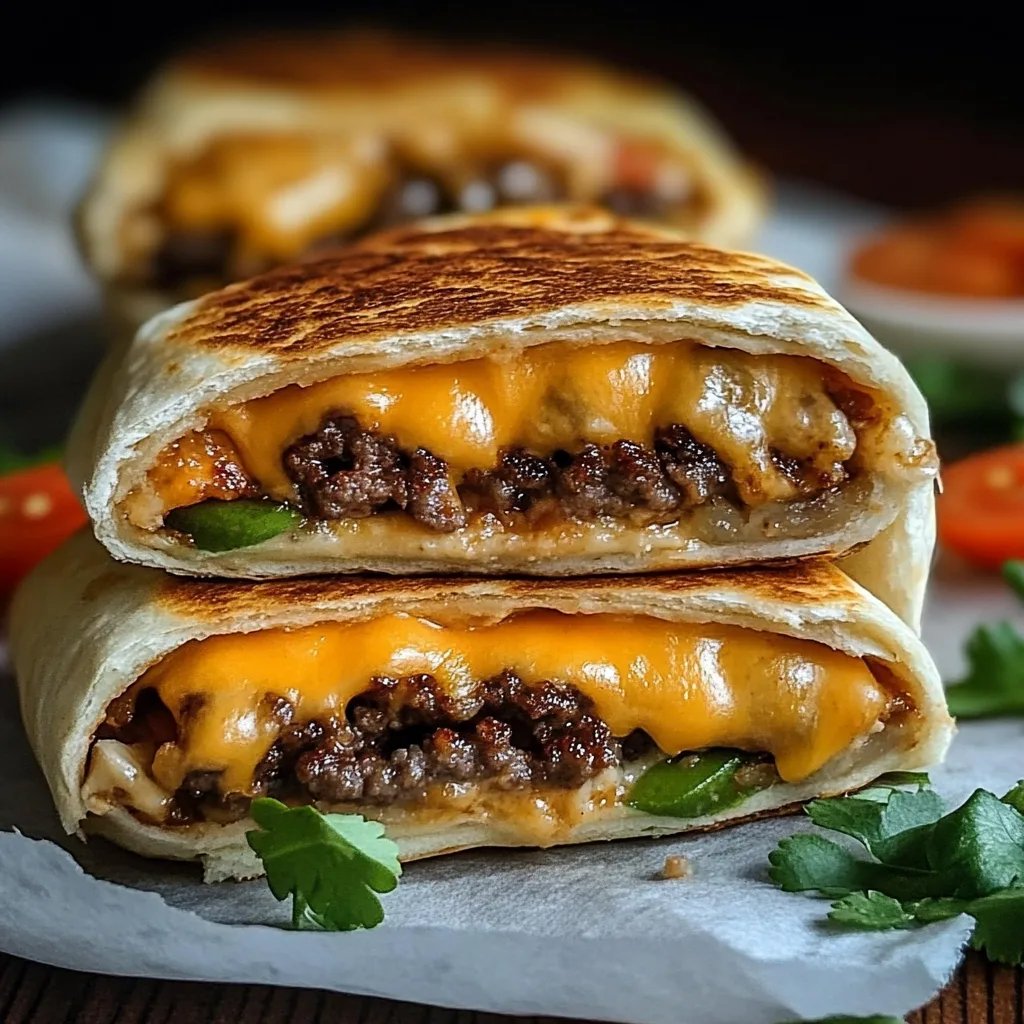 Gegrillte Cheeseburger-Wraps – Der ultimative Burger-Snack to-go!