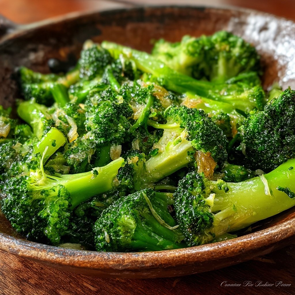 Brokkoli Pfanne Mit Knoblauch Öl